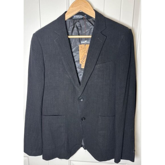 NEW Paul Jones Mens Black Blazer Jacket Size Large - Picture 1 of 10